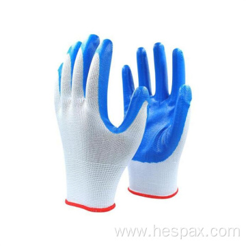 Hespax Nitrile Palm Coated Labor Safety Gloves Oilproof